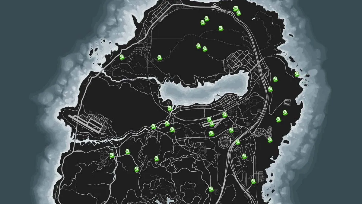 Chicken hawk animal locations on the GTA 5 Online map