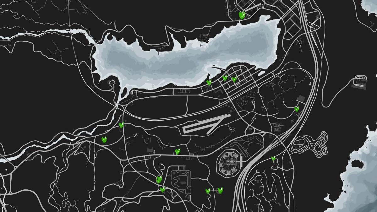 Hen animal locations on the GTA 5 Online map
