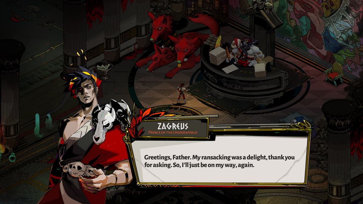 Zagreus speaking to Hades