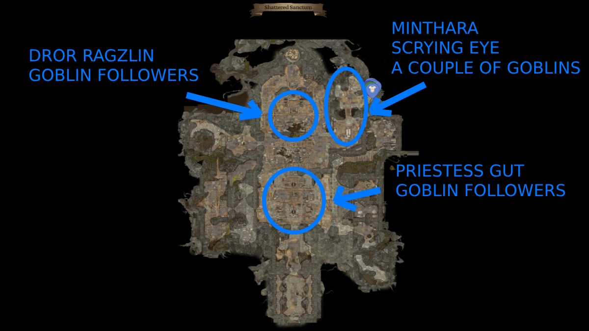 shattered sanctum goblin camp map in baldur's gate 3
