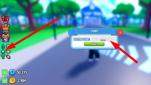 How to redeem codes in Own a Pet Tycoon