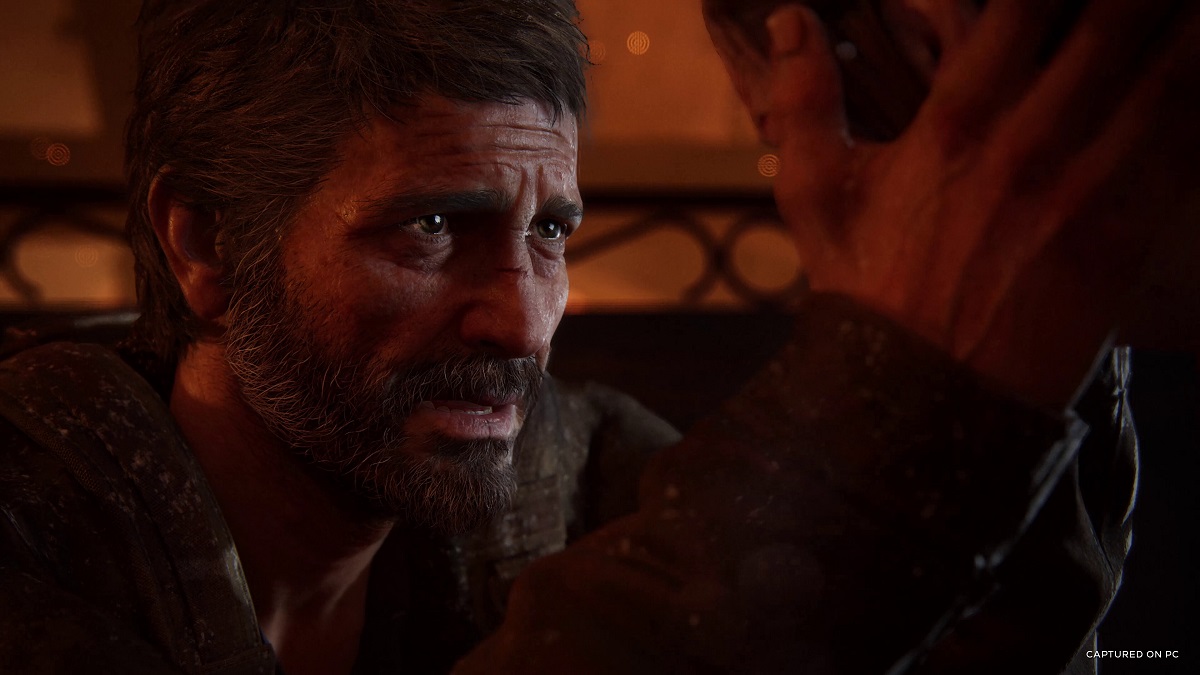 Joel sad while talking to Ellie