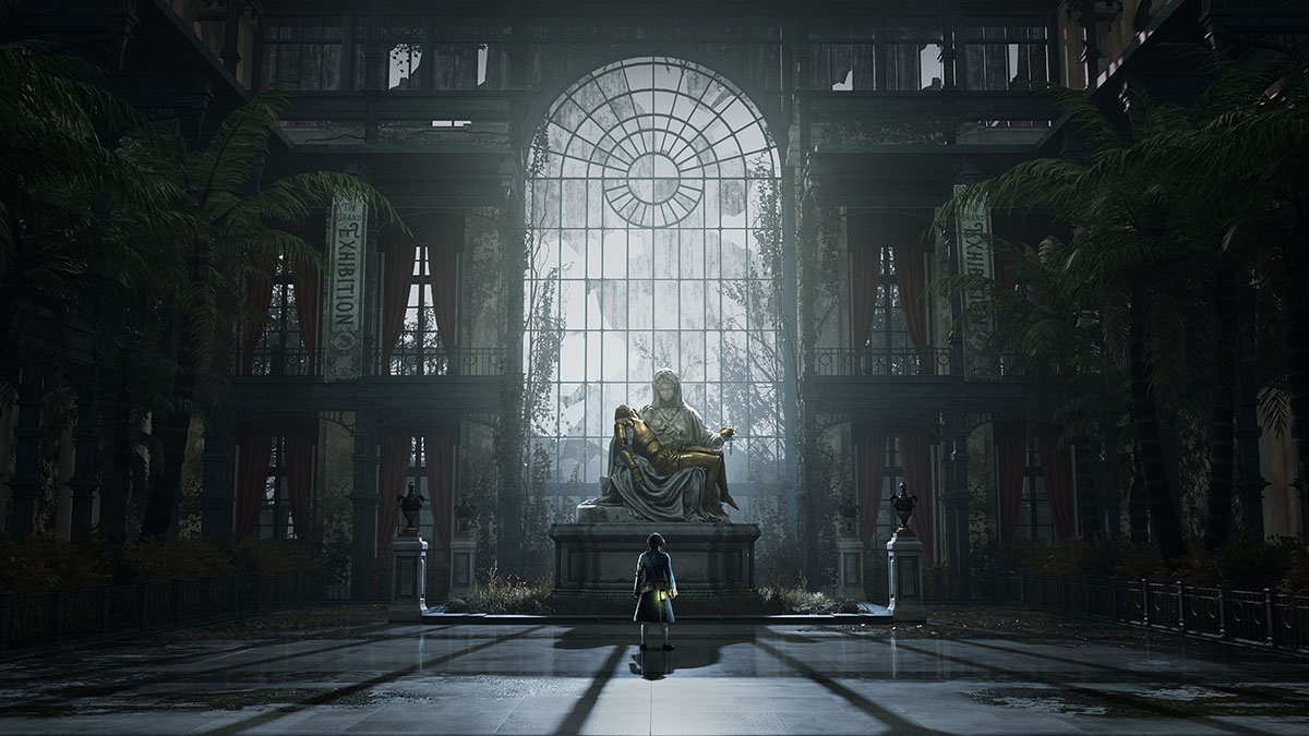 P stands before a statue in Lies of P