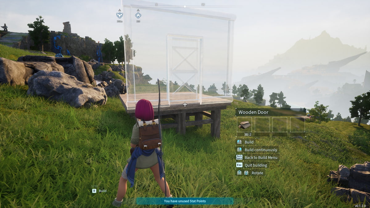 Player building a house in the Windswept Hills