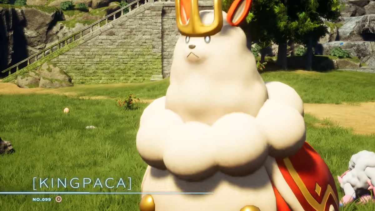 Kingpaca staring off in the distance in Palworld