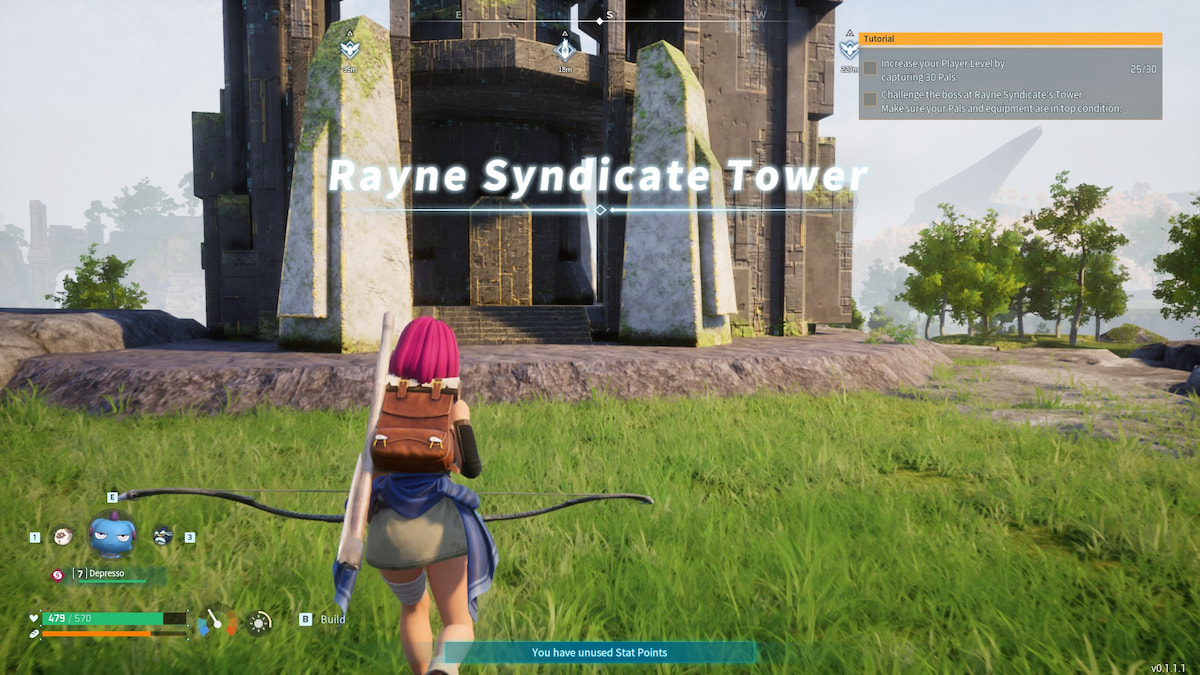 Player running up to Rayne Syndicate Tower