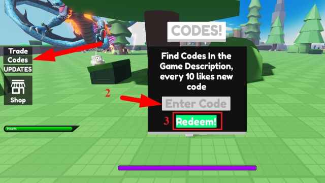 Code Redemption Screen in Blox Fruit But Bad