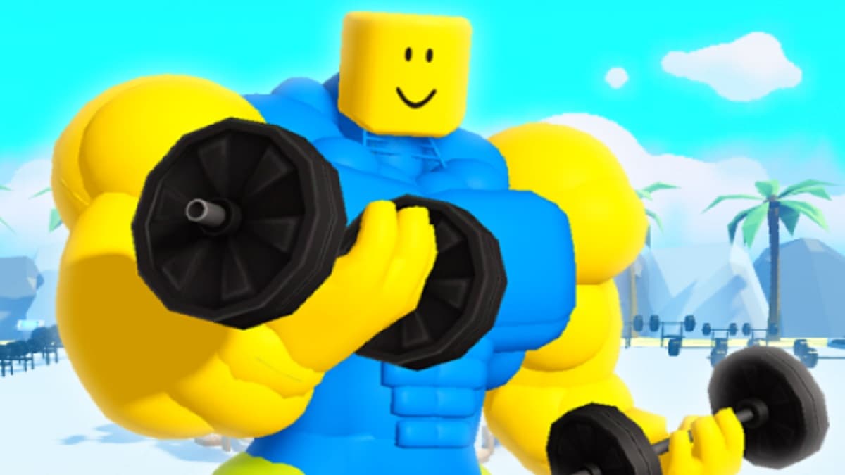 Roblox buff guy lifting weights