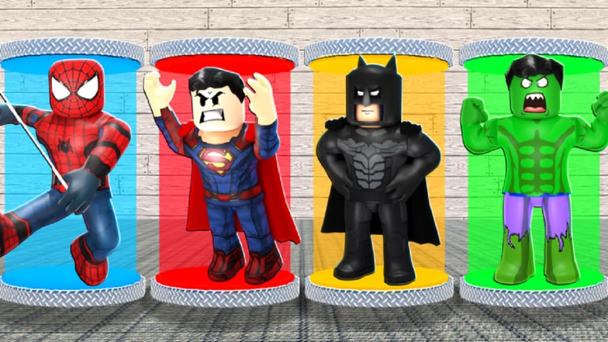 Spiderman, superman, batman, and the hulk
