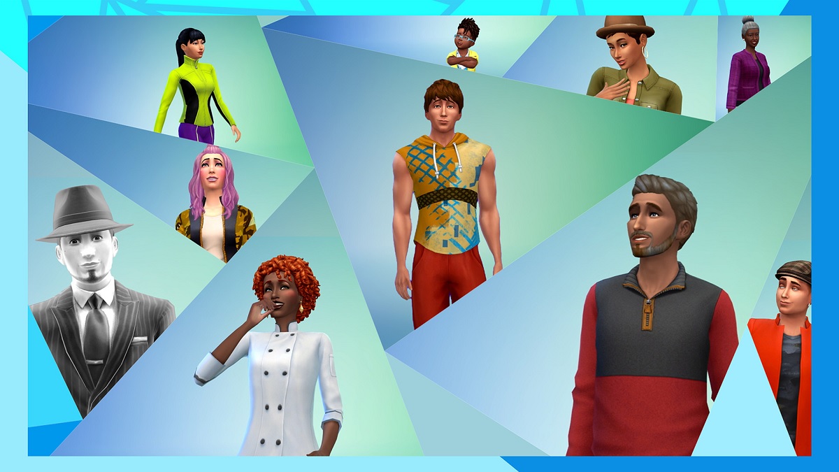 Images of different Sims pieced together