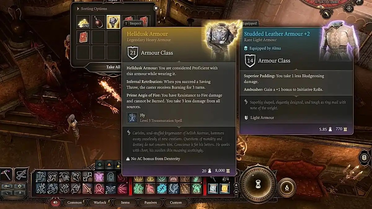 helldusk armor tooltip in baldurs gate 3