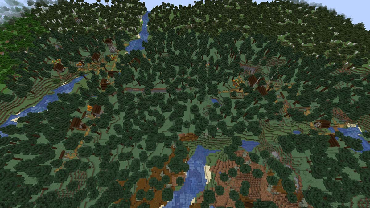 Double taiga village in Minecraft