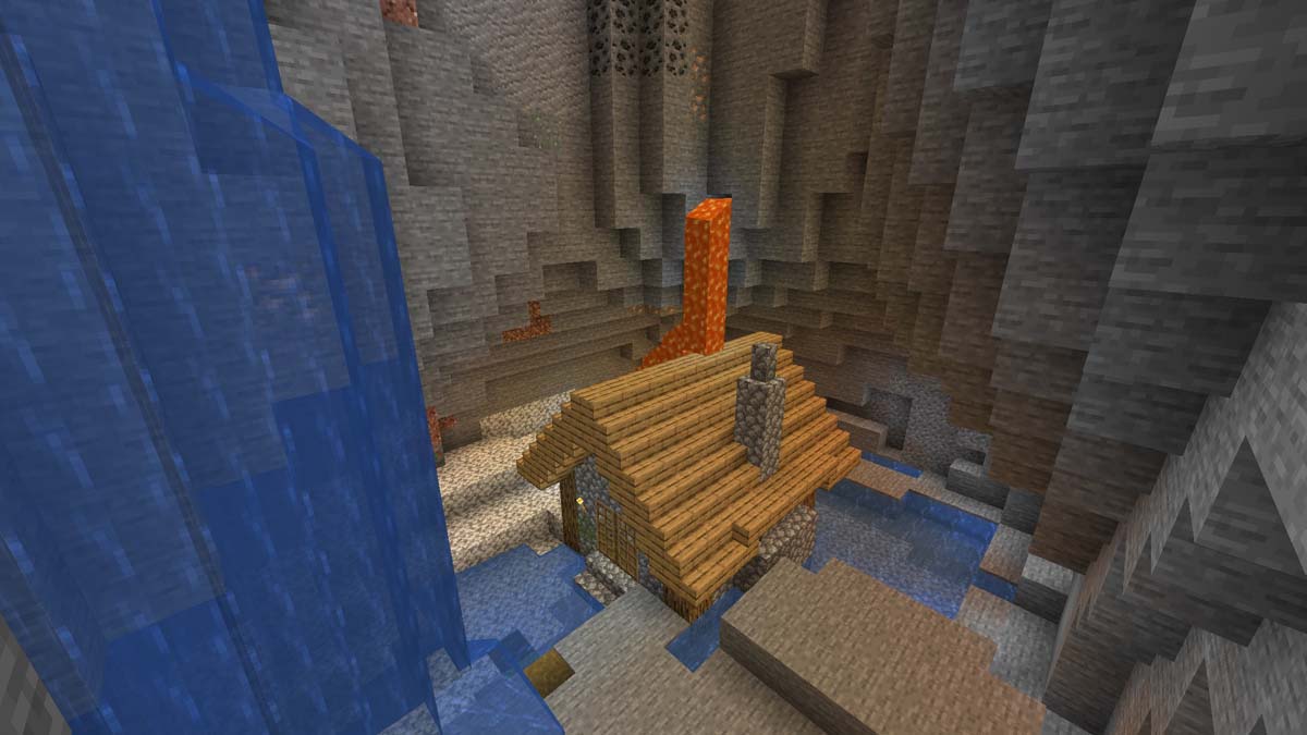 Lava hut glitch in Minecraft