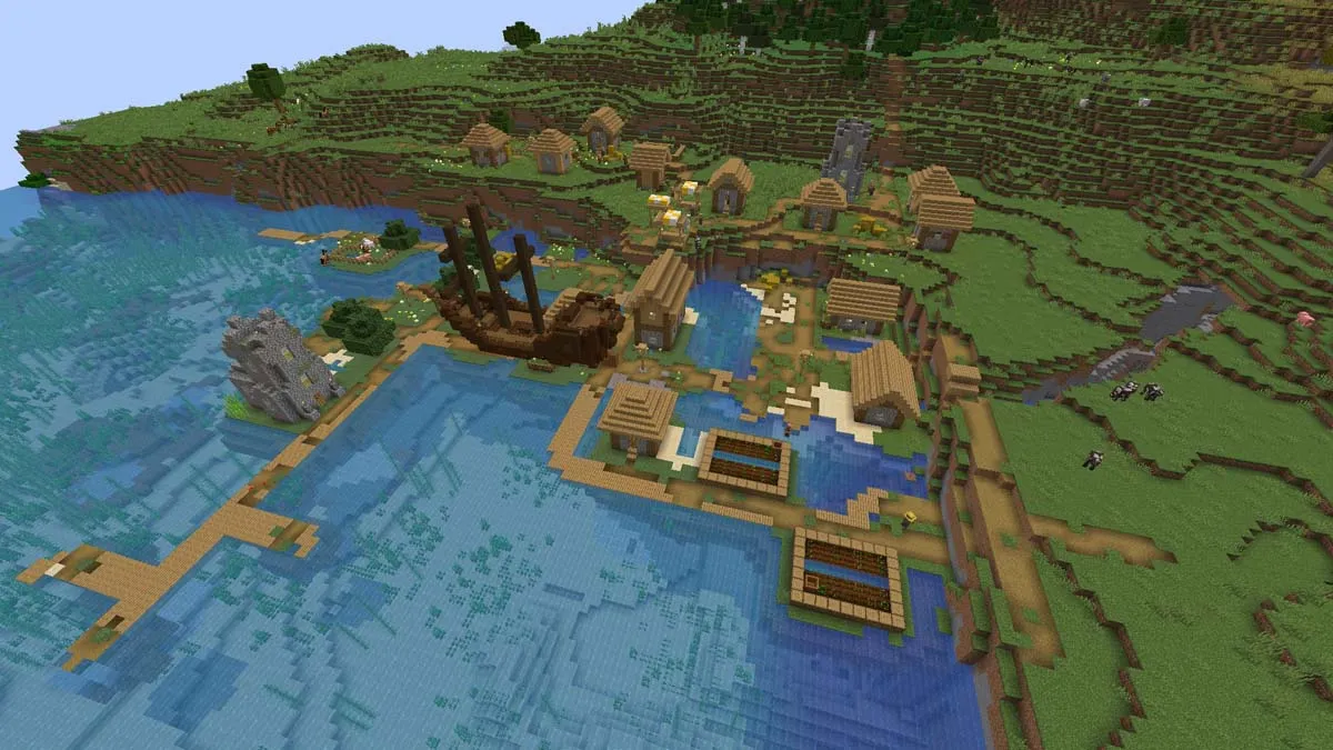 Shipwreck village in Minecraft