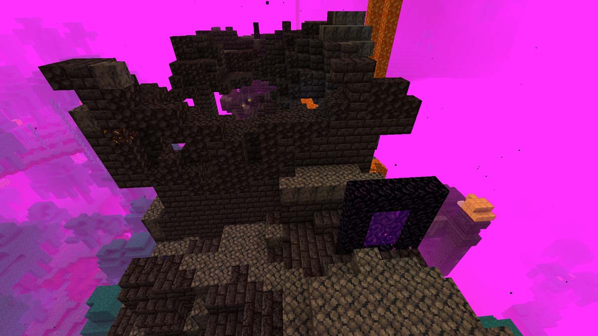 Nether ruins at spawn in Minecraft
