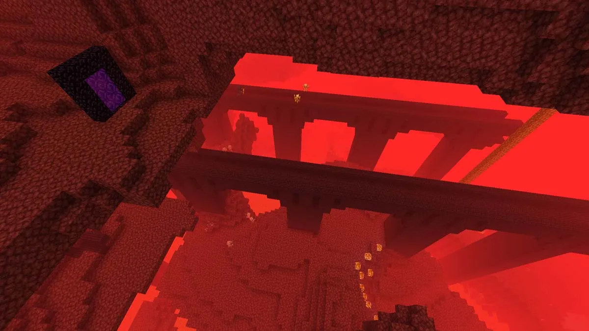 Nether fortress at spawn in Minecraft