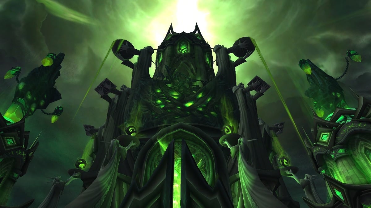 View of the top of the Tomb of Sargeras in WoW