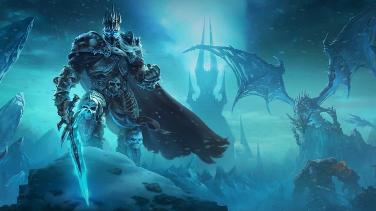 Key art of the Lich King in front of Icecrown Citadel