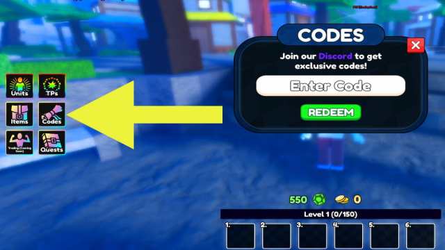 How to redeem codes in Anime Last Stand codes