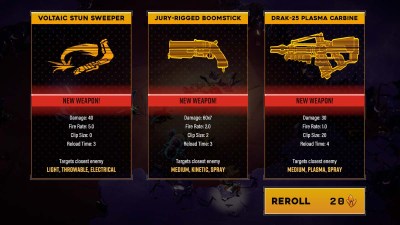 Weapon reroll menu in DRG Survivor