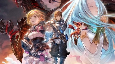 Granblue Fantasy: Relink characters gathered with the protagonist standing front and center with a sword