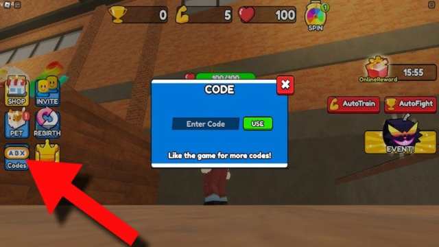 How to redeem codes in Boxing Star Simulator.