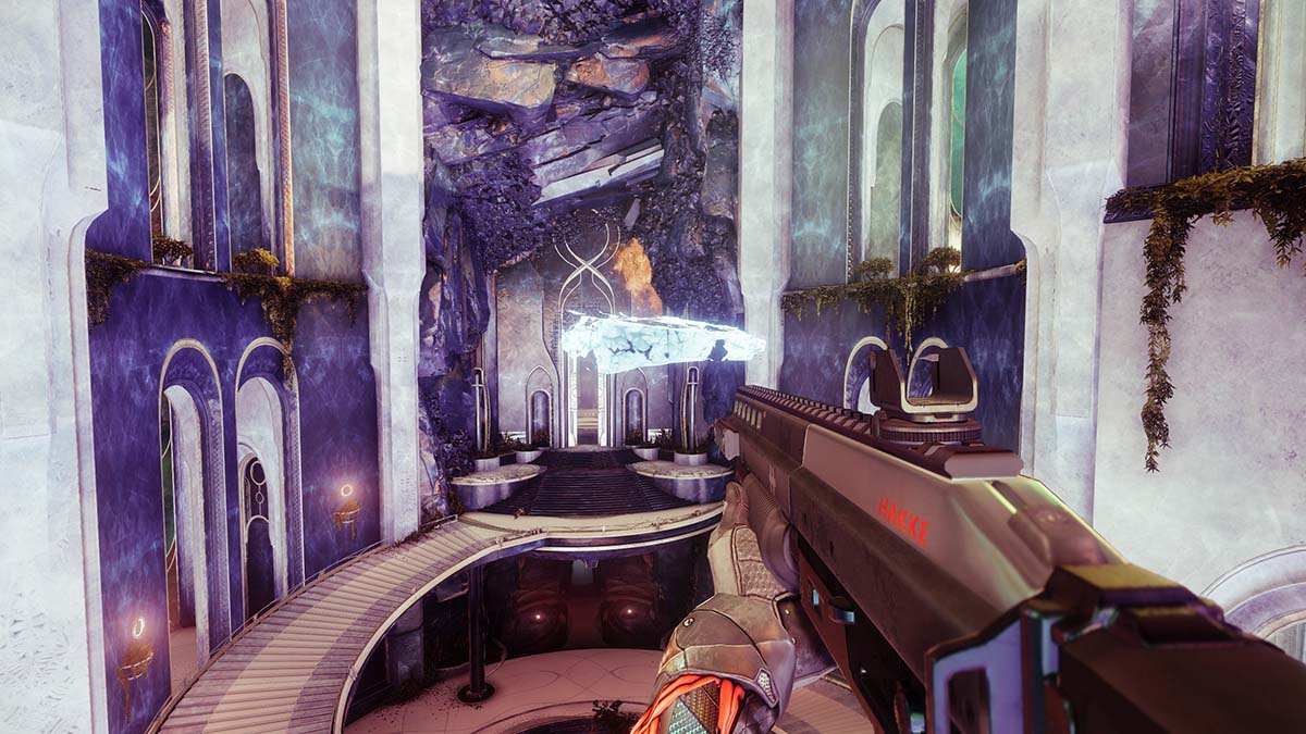 The second set of platforms leading to the Harbinger's Seclude Ascendant Chest