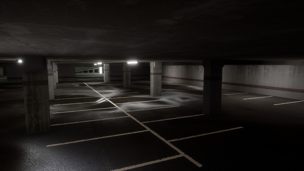 An empty parking garage