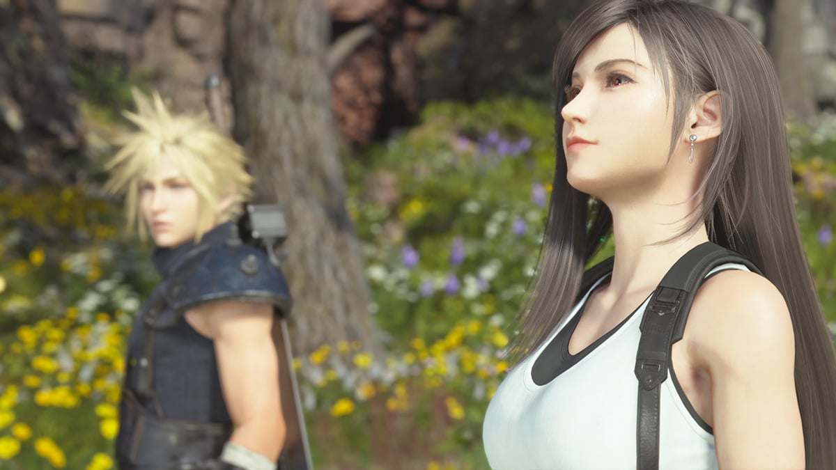 Tifa looking at the sky in Final Fantasy VII: Rebirth