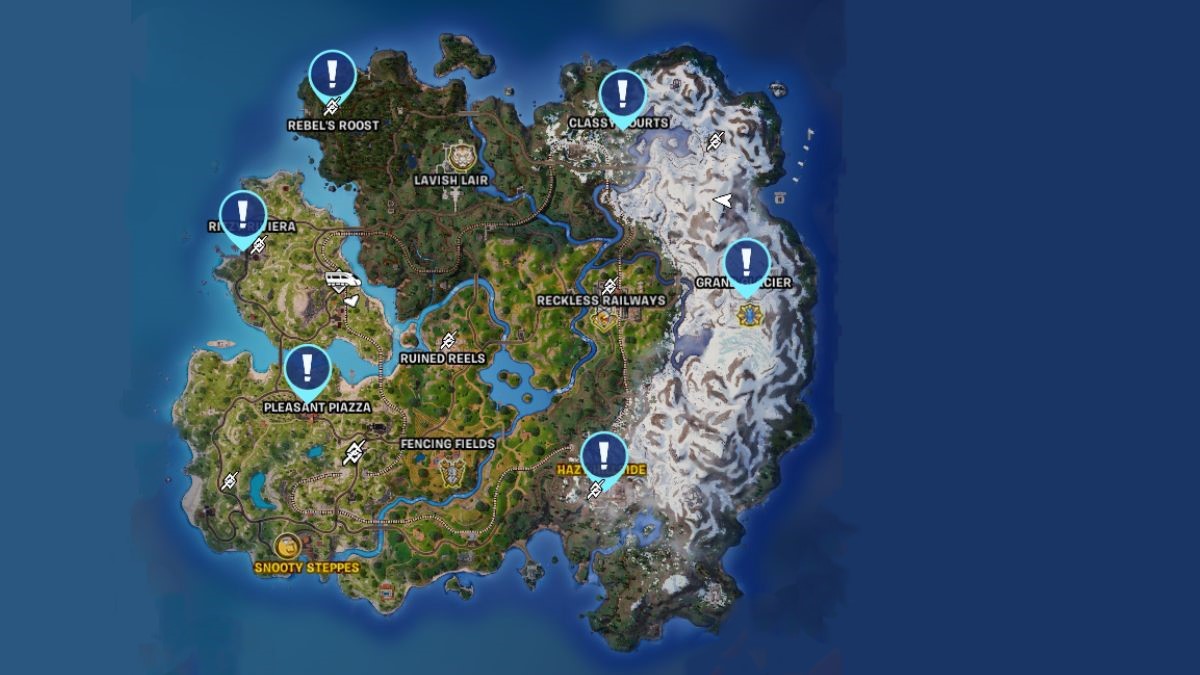 Fortnite TMNT Vending Machine map locations.