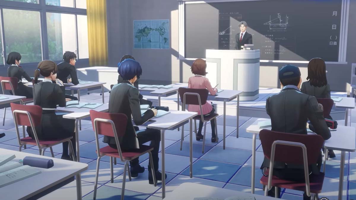 Students sitting in the classroom in Persona 3 Reload