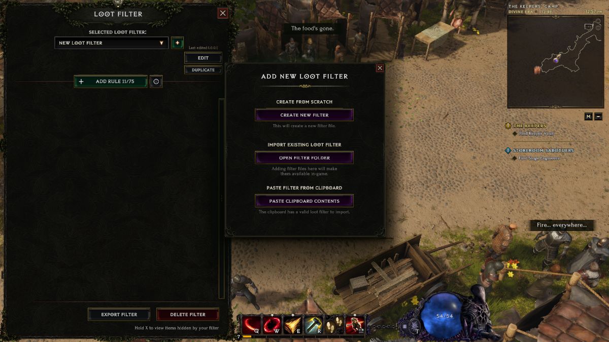 add a new loot filter in last epoch interface.