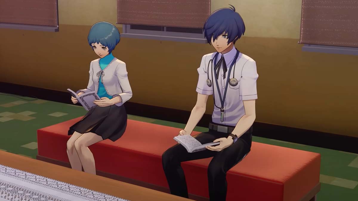 Two characters trying to establish a social link in Persona 3 Reload.