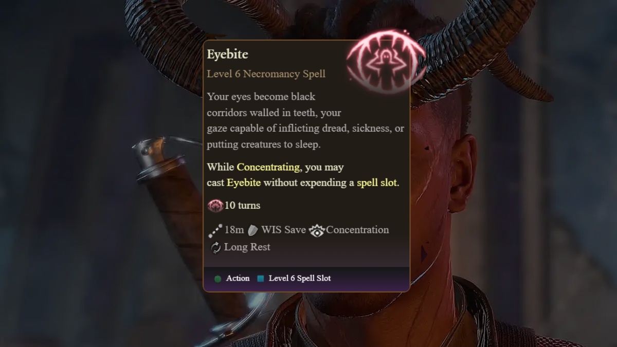 eyebite spell description in baldur's gate 3