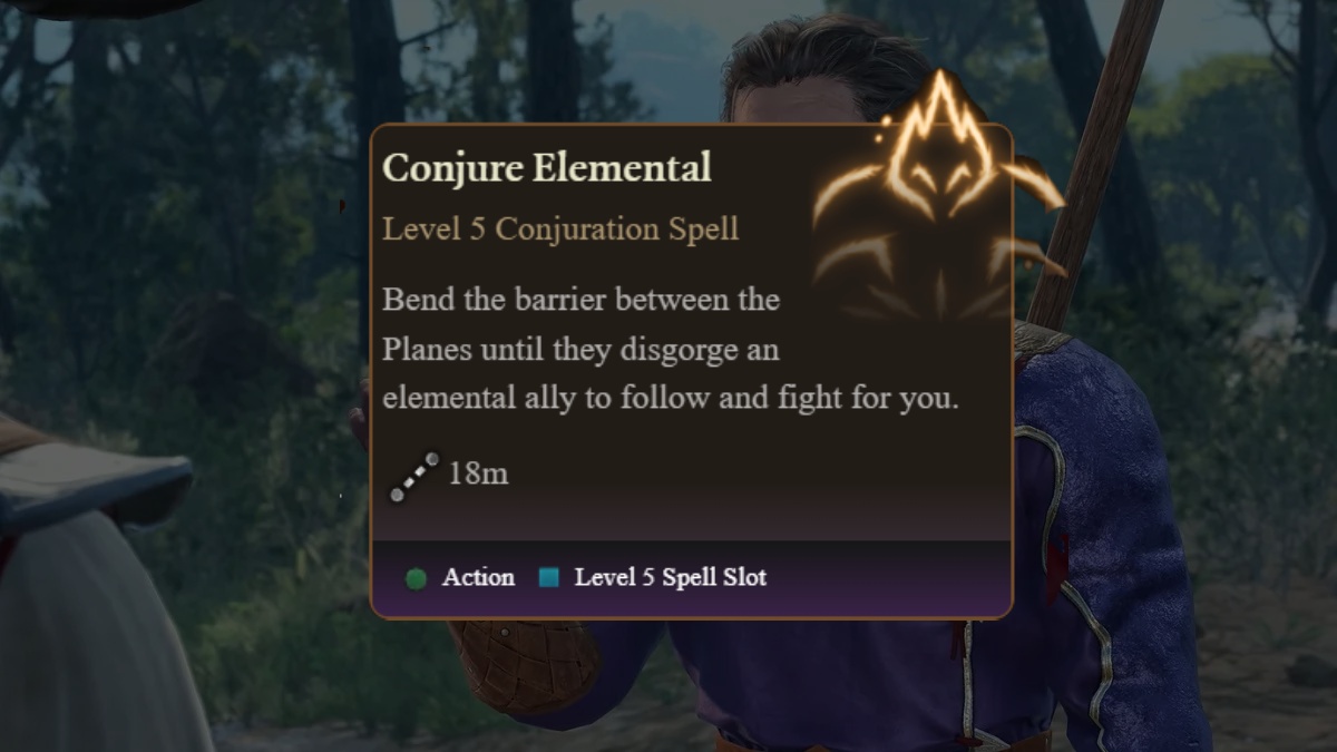 conjure elementals spell description in baldur's gate 3