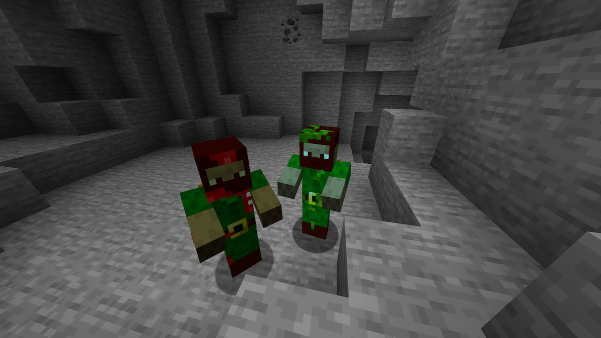 Two zombie versions of a Minecraft player in The Hordes mod.