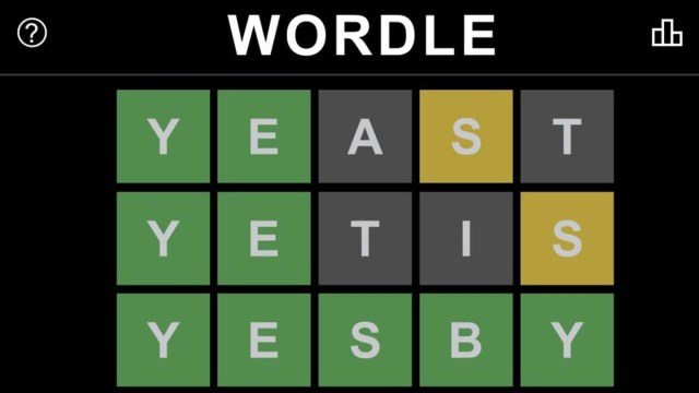 Wordle game interface