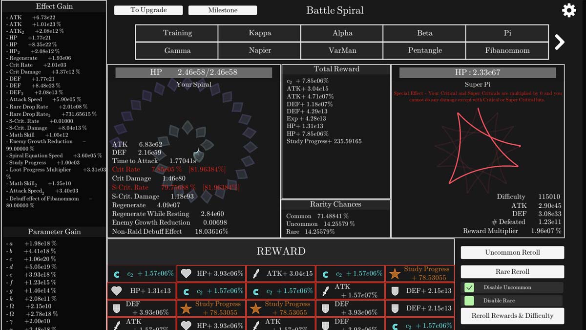 Idle Spiral game interface