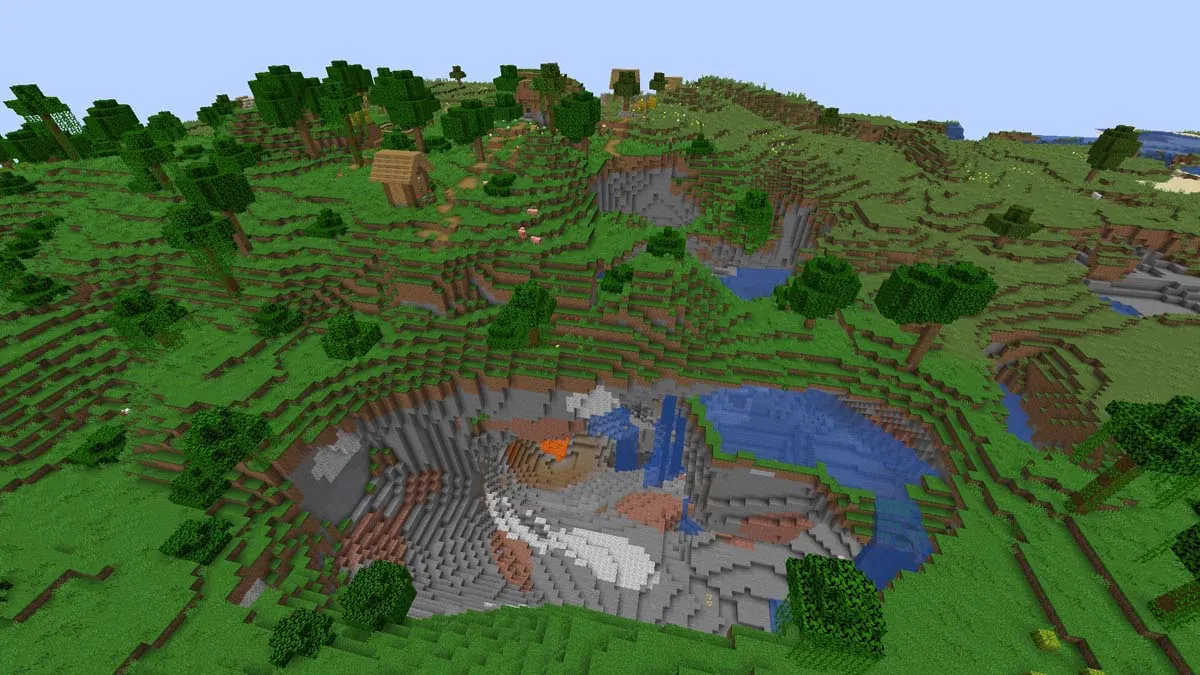 Jungle village at spawn in Minecraft