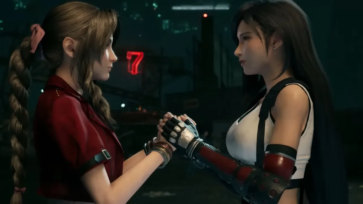 Tifa and Aerith before parting ways