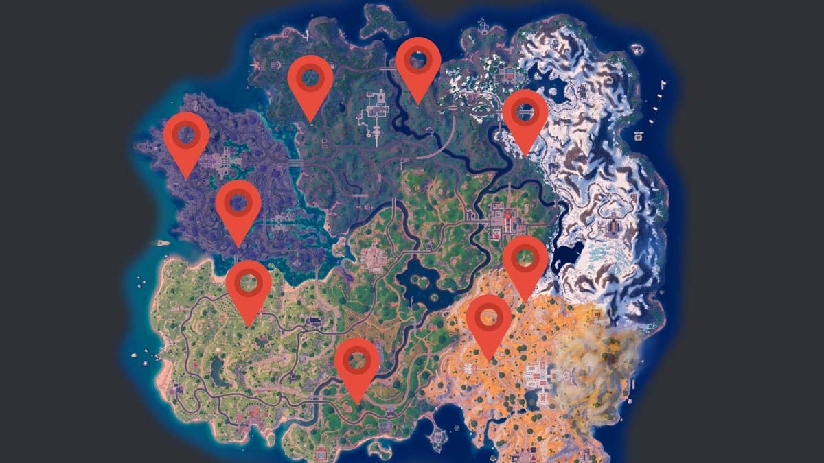 Weapon Bunker locations map in Fortnite