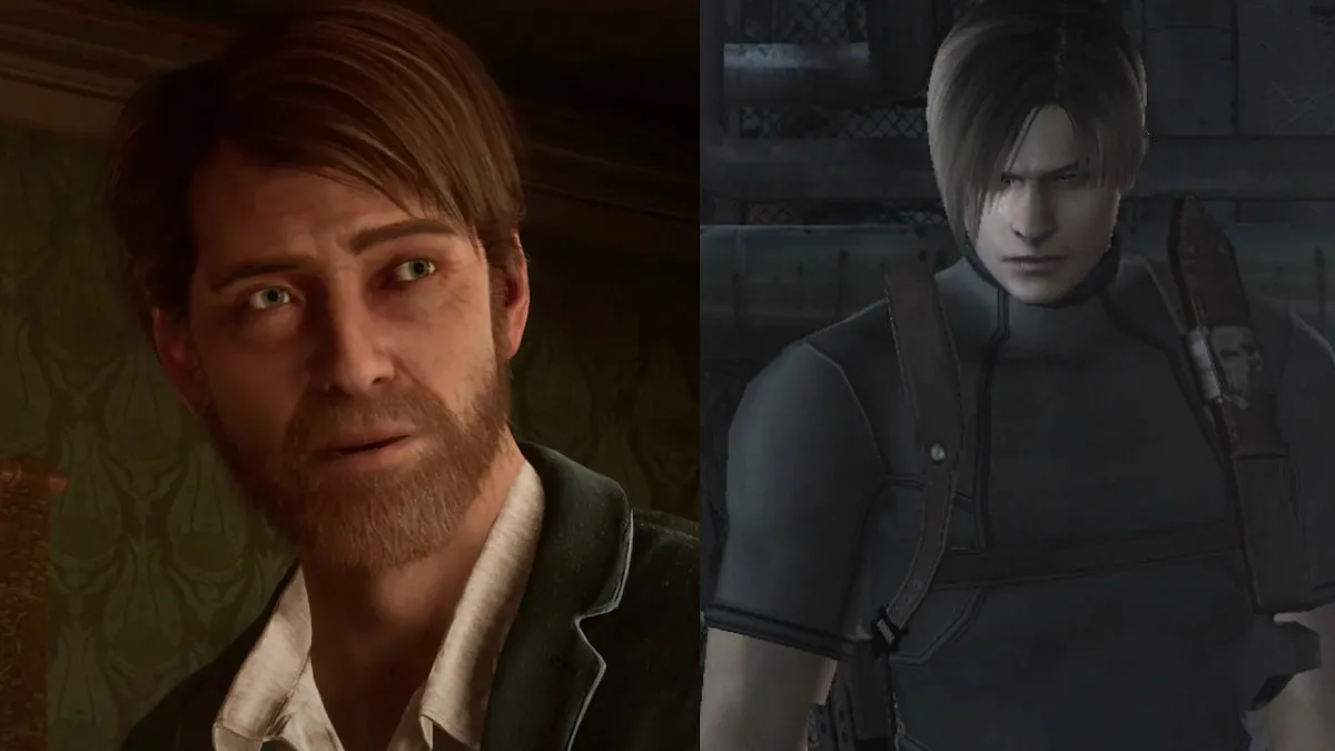 Jeremy Hartwood character on the left and Leon from Resident Evil on the right