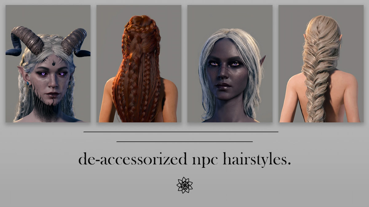 Four hairstyles with NPC hairstyles mod