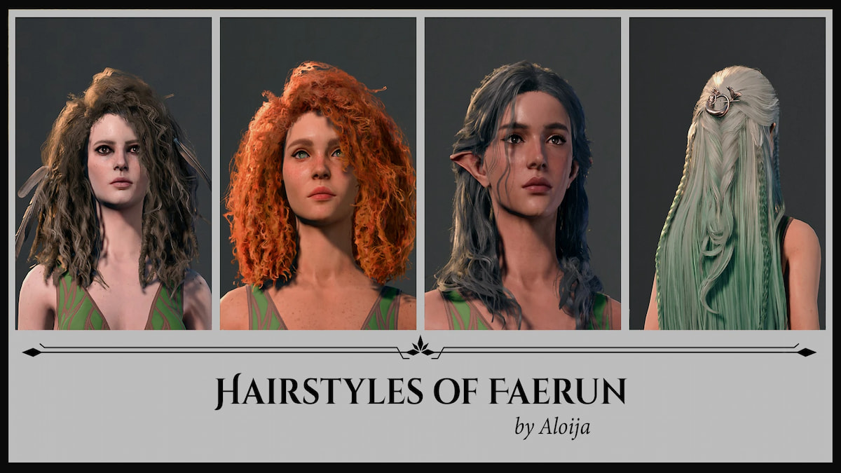 long hairstyles in Hairstyles of Faerun mod