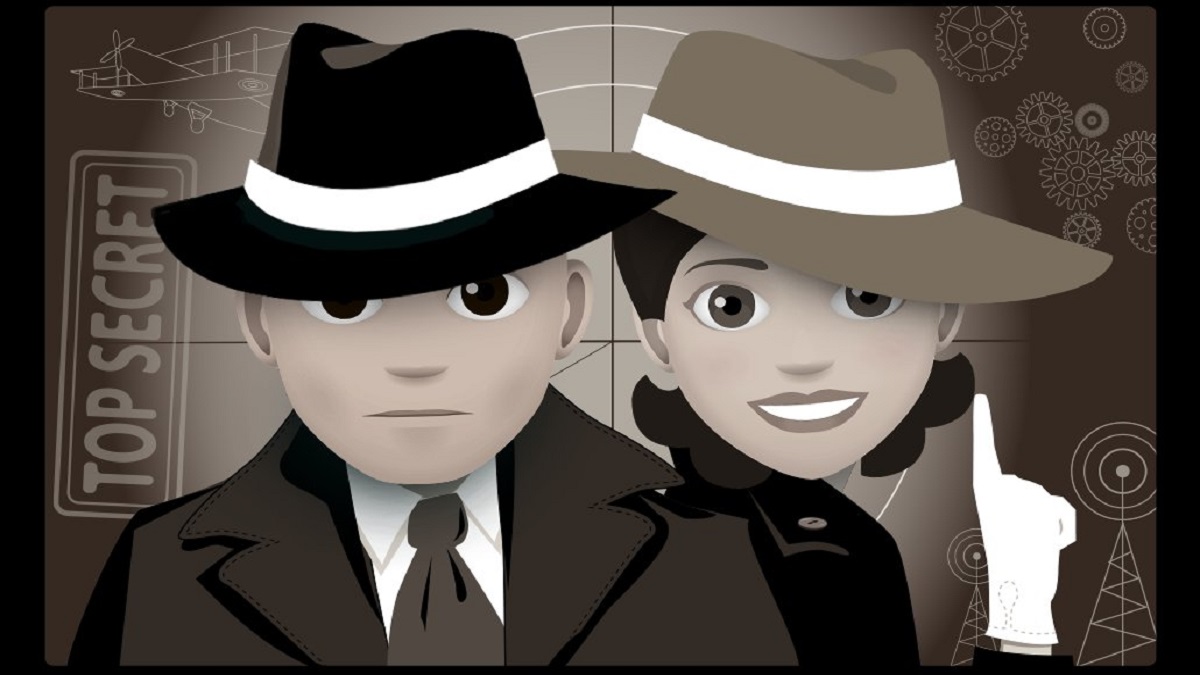 Man and woman in Film Noir style