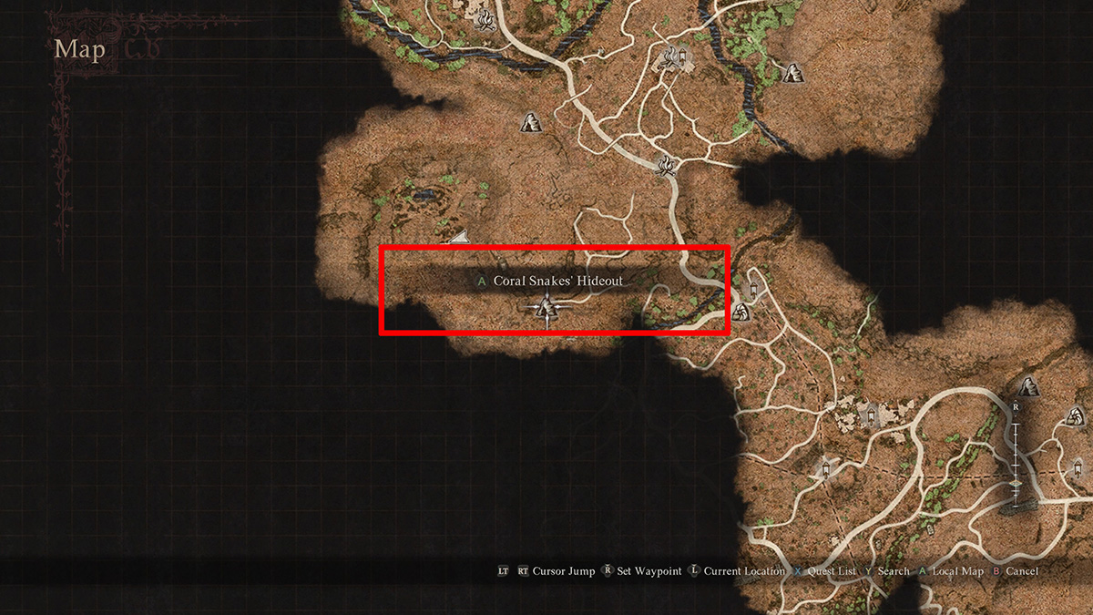 Location of the Coral Snake's Hideout in Dragon's Dogma 2