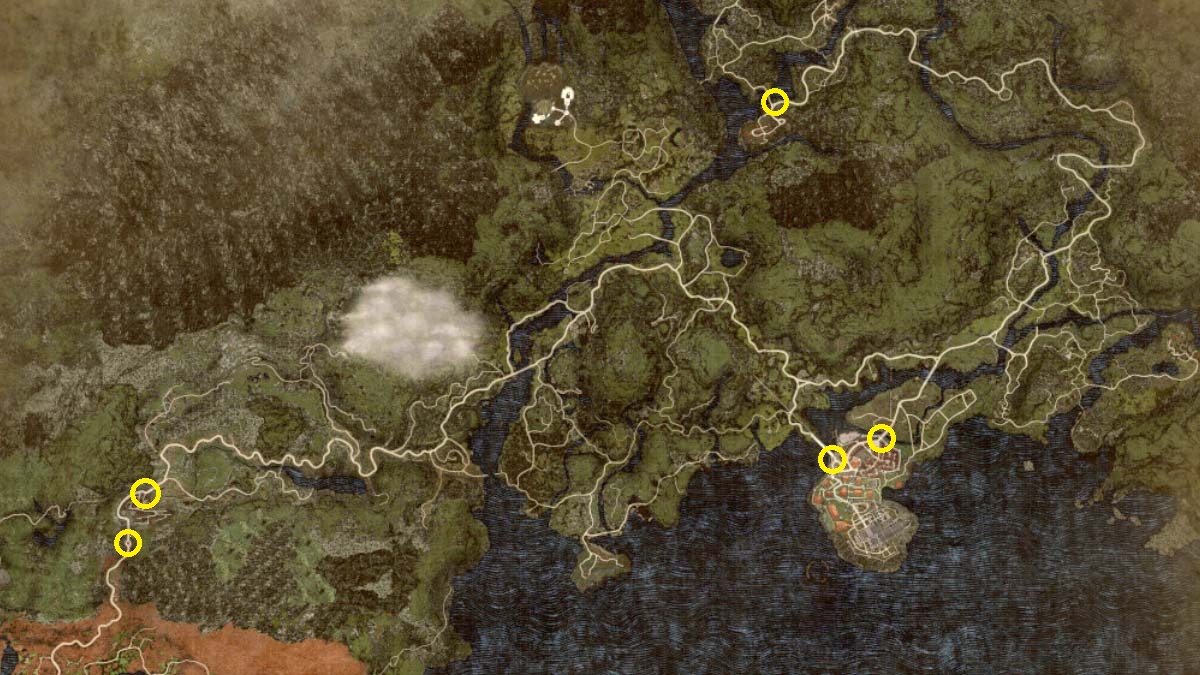 Map showing Oxcart locations in Dragon's Dogma 2