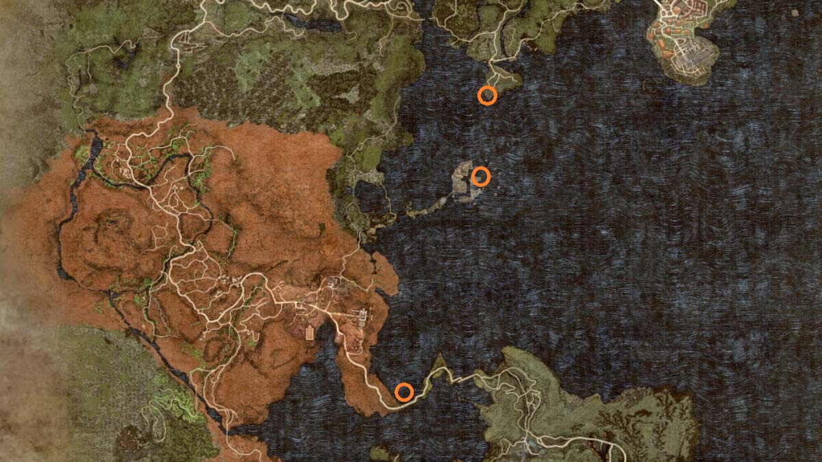 Portcrystal locations on the south of the Dragon's Dogma 2 map.