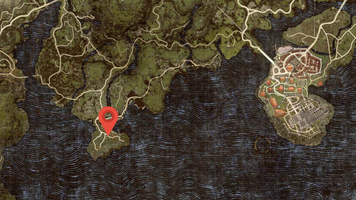 A red marker on the Dragon's Dogma 2 map