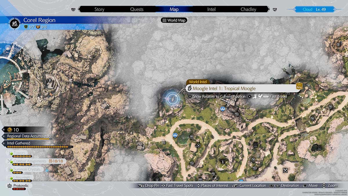 The Corel Coastal Mogstool location in Final Fantasy 7 Rebirth